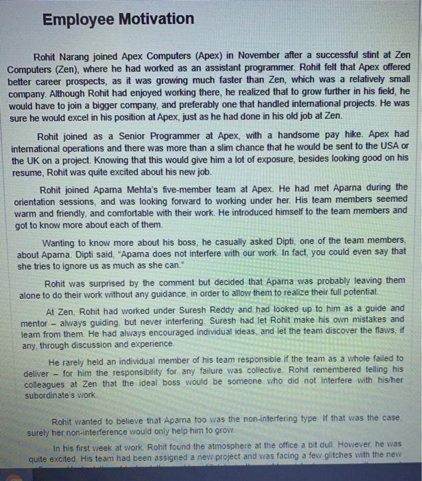 Employee Motivation Rohit Narang joined Apex