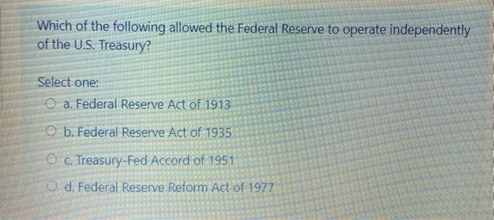 Which of the following allowed the Federal