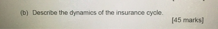 (b) Describe the dynamics of the insurance cycle.
