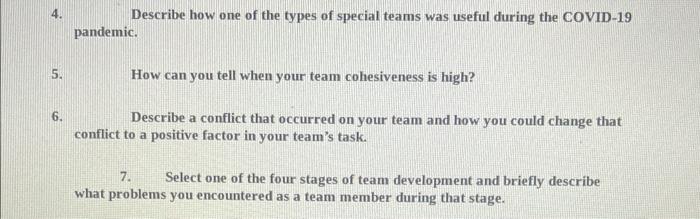 4. Describe how one of the types of special teams