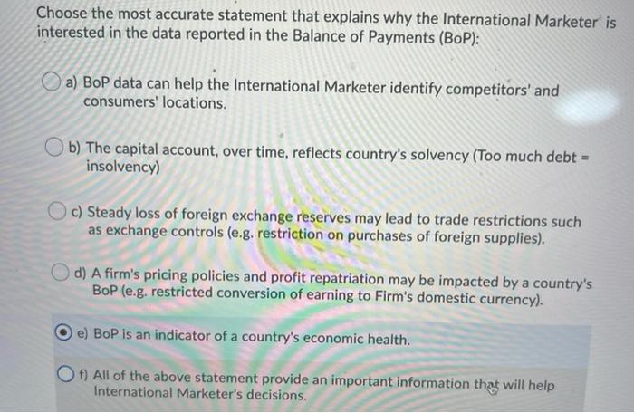 Choose the most accurate statement that explains