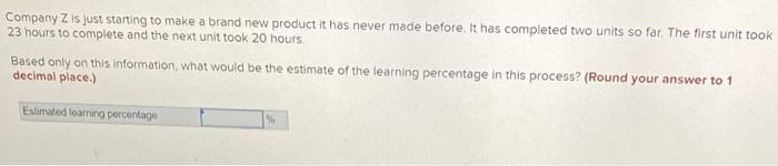 Company Z is just starting to make a brand new