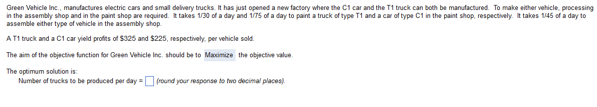 Green Vehicle Inc., manufactures electric cars