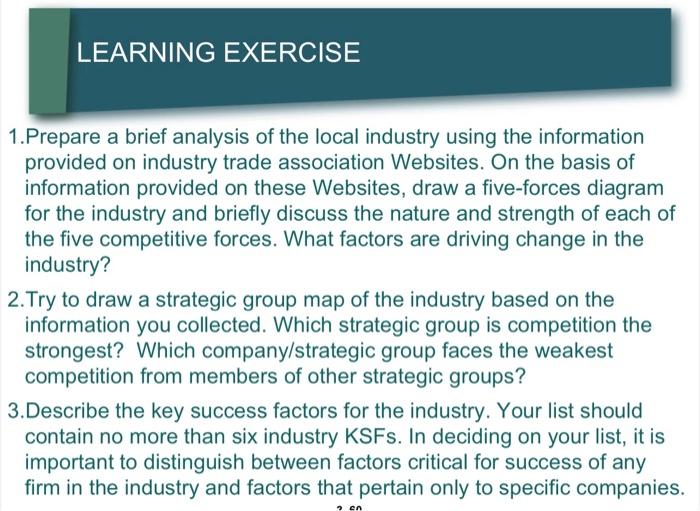 Strategy management course. Answer question