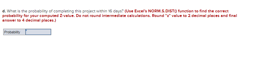 The following represents a project that should be