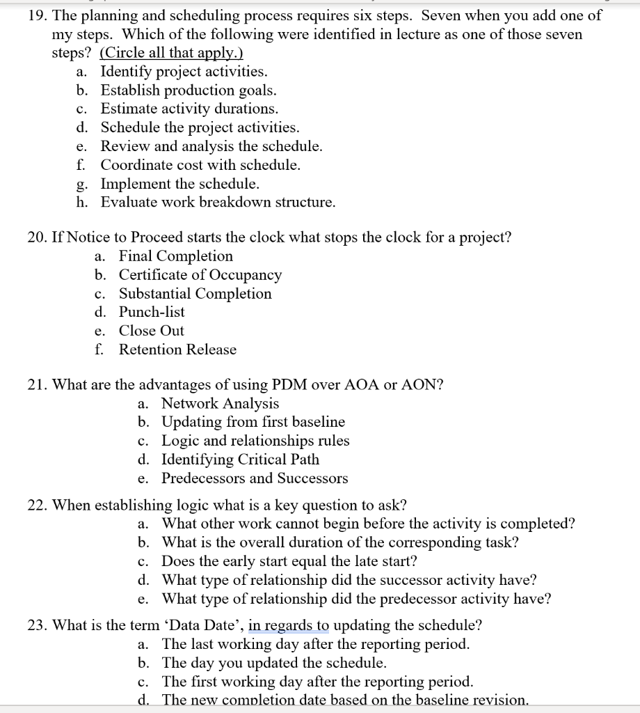 Help please. Circle the correct answer 19. The