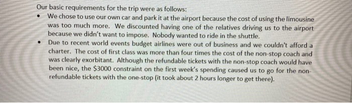 Vacation to Florida Since the RFP for the new