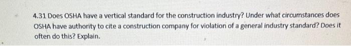 4.31 Does OSHA have a vertical standard for the