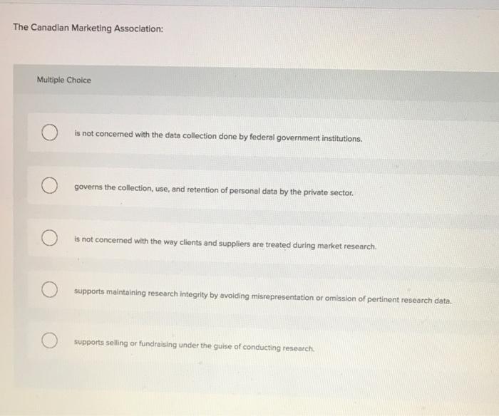 The Canadian Marketing Association: Multiple