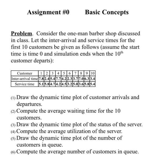 Assignment #0 Basic Concepts Problem. Consider