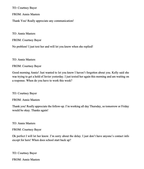 Courtney Bayer, was managing her new boss' social