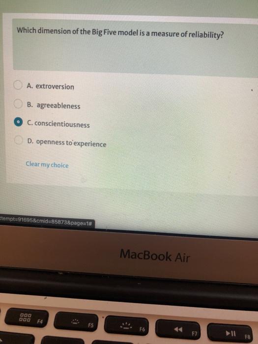 Which dimension of the Big Five model is a