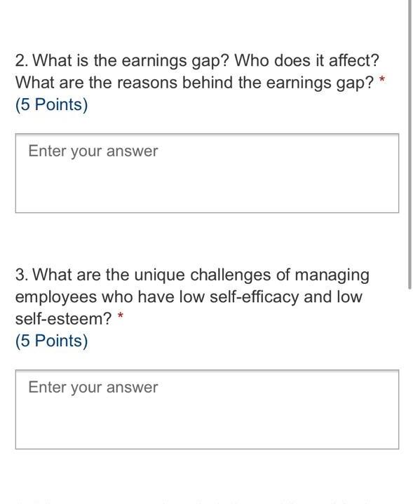 ANSWER BOTH PLEASE 2. What is the earnings gap?