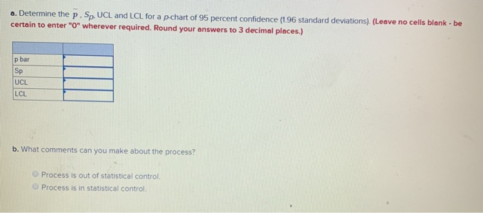 Ten samples of 15 parts each were taken from an