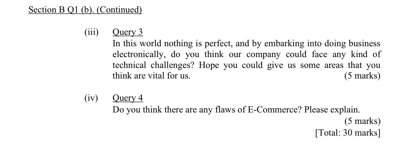 Section B [Total: 60 marks) Answer TWO (2)