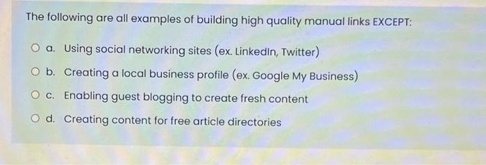 The following are all examples of building high