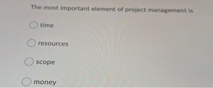 The most important element of project management
