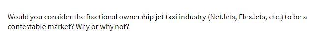 Would you consider the fractional ownership jet