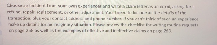 Choose an incident from your own experiences and