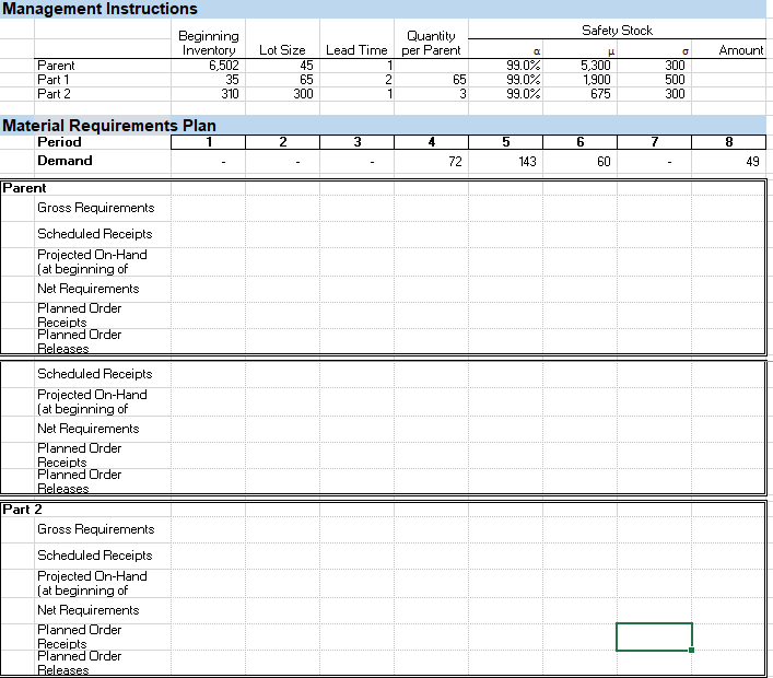 Download HW 14 (Excel download) and perform the