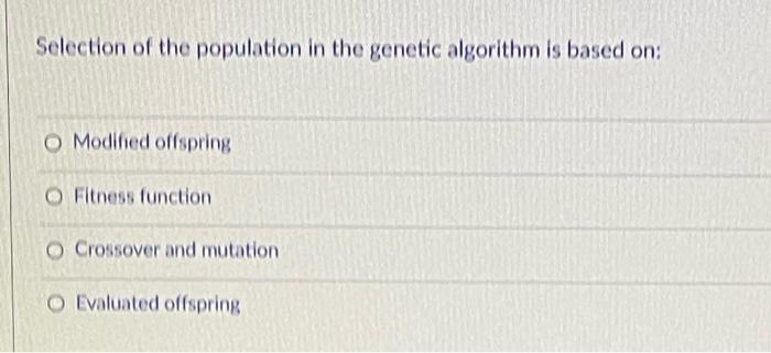 Selection of the population in the genetic