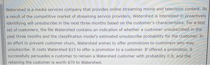 help please Watershed is a media services company