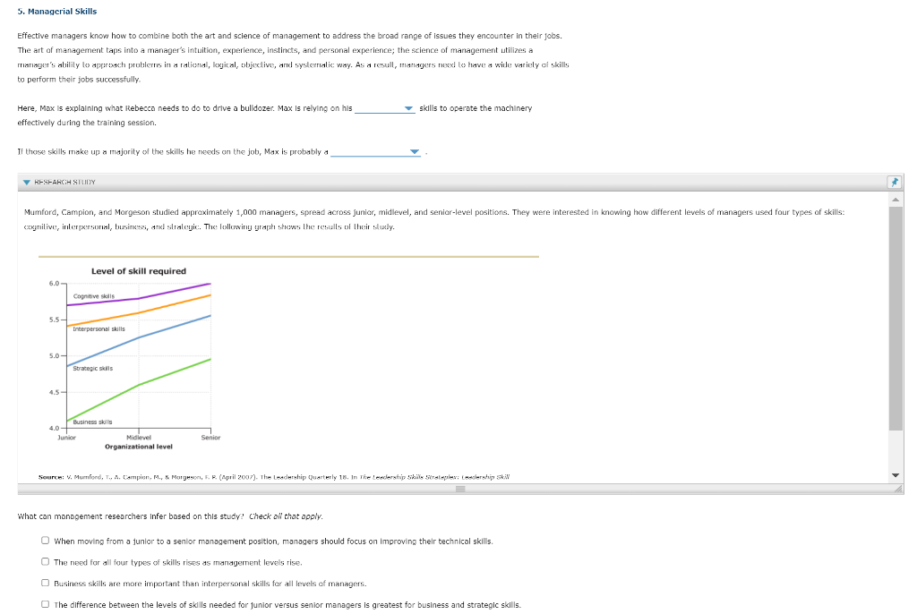 The following options for the first drop-down