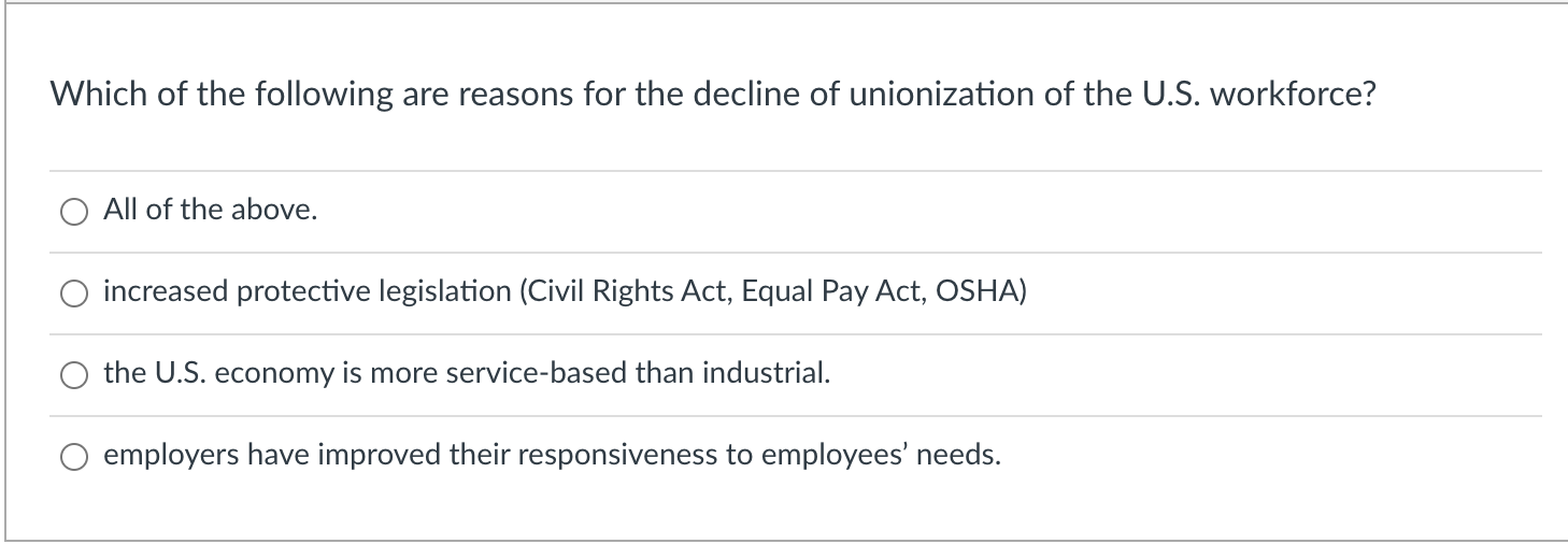 Which of the following are reasons for the