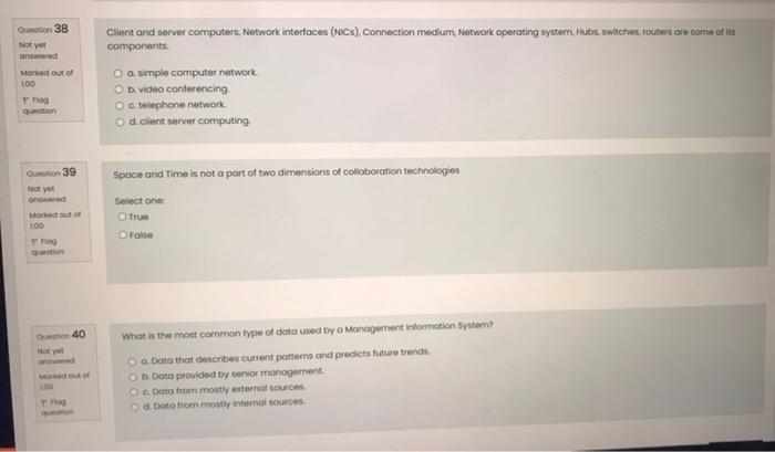 PLEASEE ANSWER ALL AND ONLY OPTIONS Client and