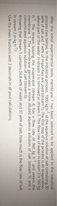 After the initial experimental tests, membrane 1