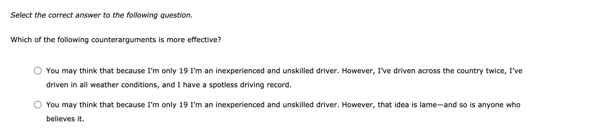 6. Counterargument For an argument to be