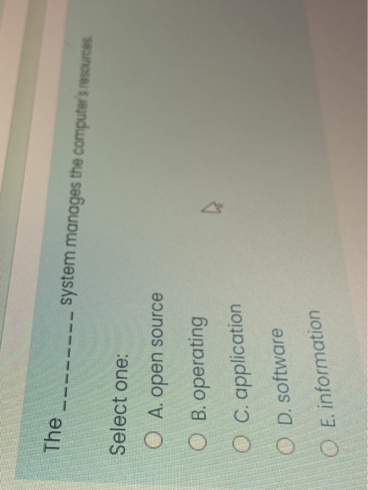 The 1 system manages the computer's resources