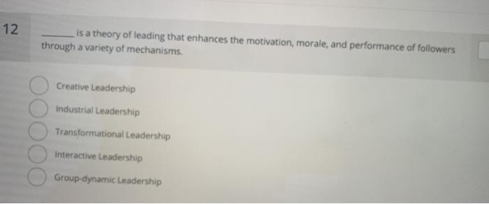 12 is a theory of leading that enhances the