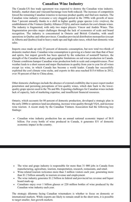 what elements would be required in a canadian