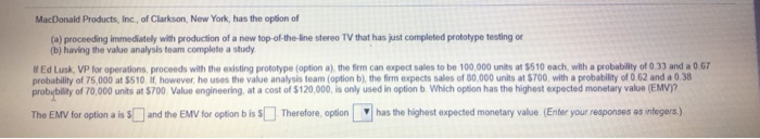 MacDonald Products, Inc., of Clarkson, New York,