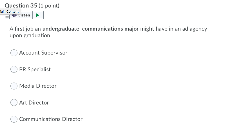 MARKETING HELP PLEASE Question 35 (1 point) Hain