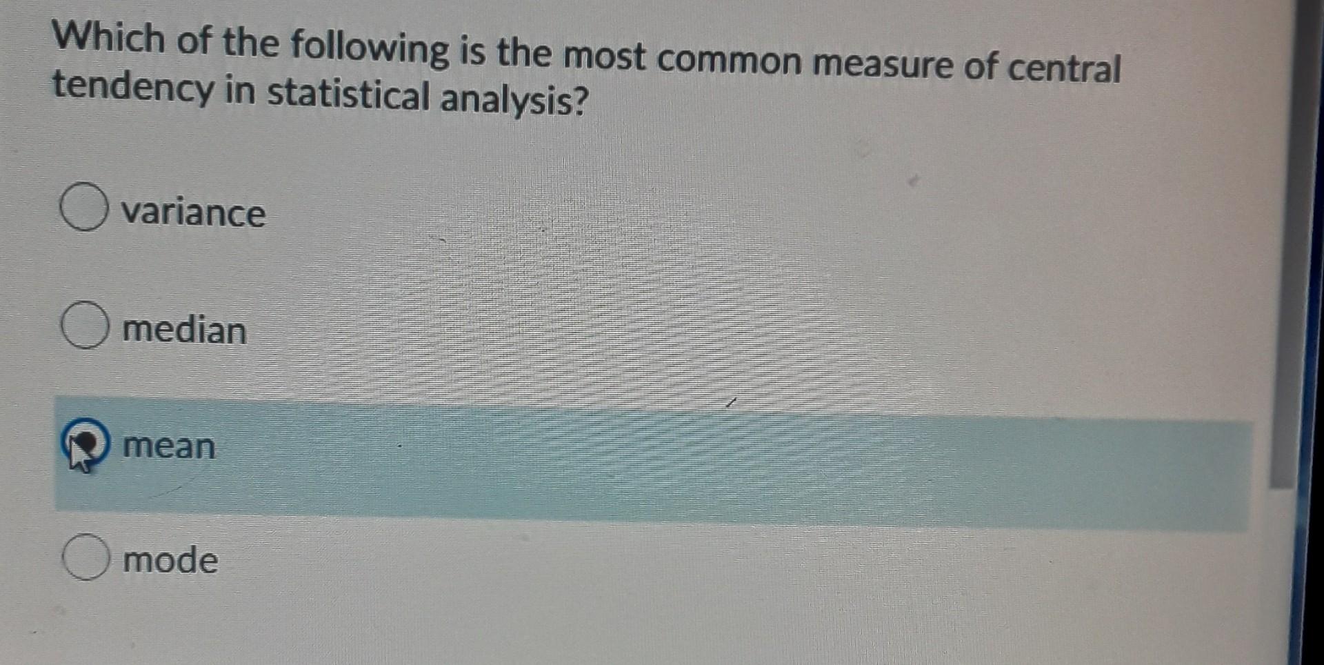 Which of the following is the most common measure