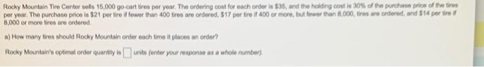 Rocky Mountain Tire Center os 15,000 go cart tres