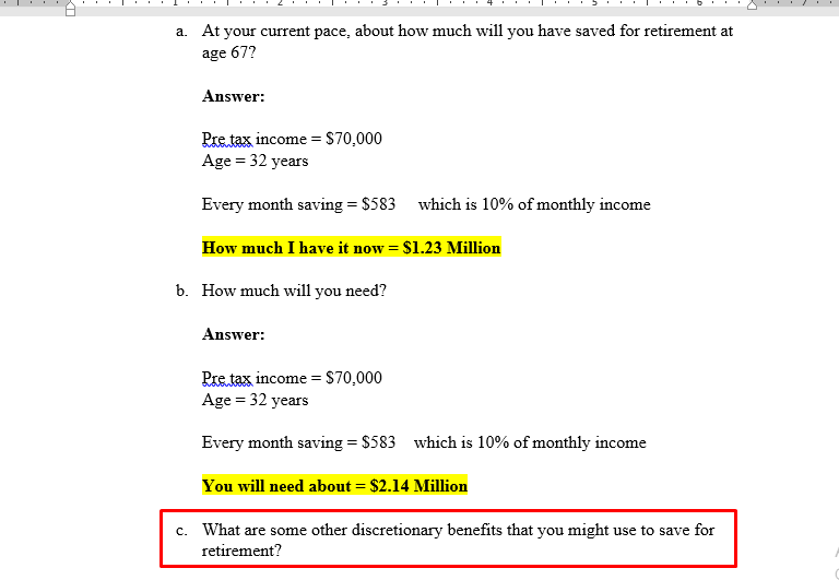 I need answer to part C only. Please do it