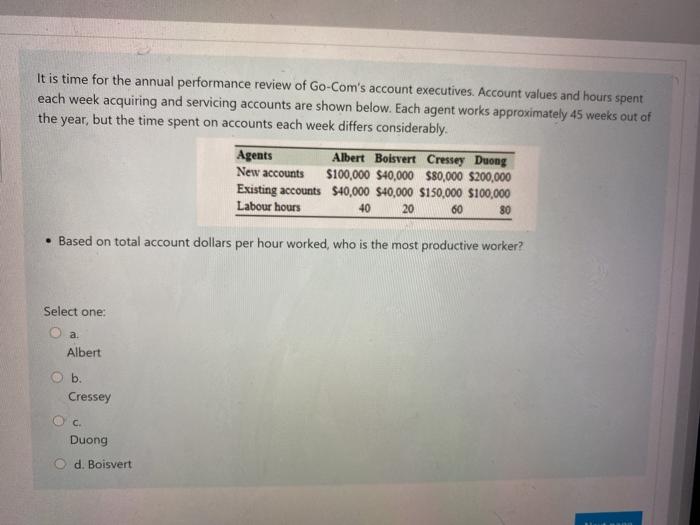 It is time for the annual performance review of