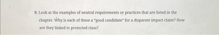 9. Look at the examples of neutral requirements
