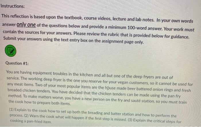 Instructions: This reflection is based upon the