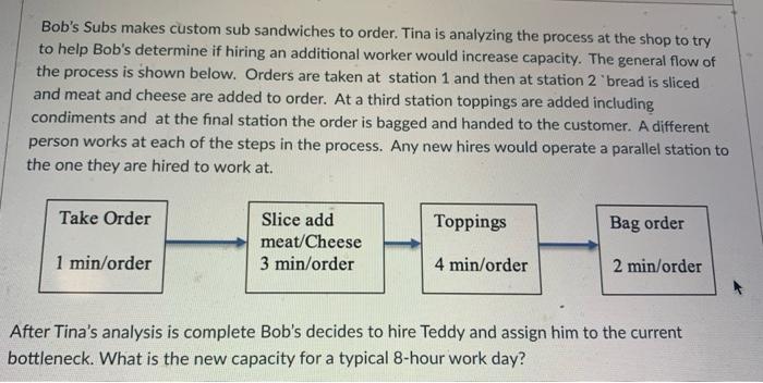 Bob's Subs makes custom sub sandwiches to order.