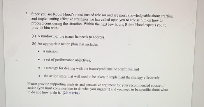 3. Since you are Robin Hood's most trusted