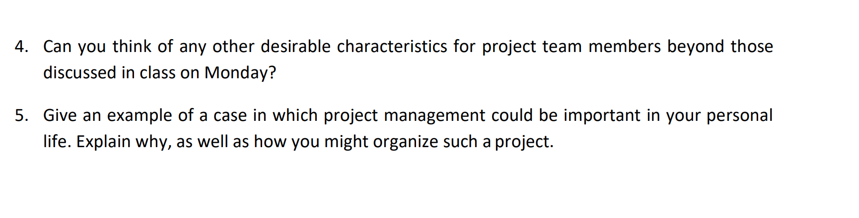 4. Can you think of any other desirable