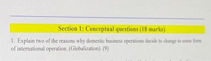 explain two of the reasons why domestic business