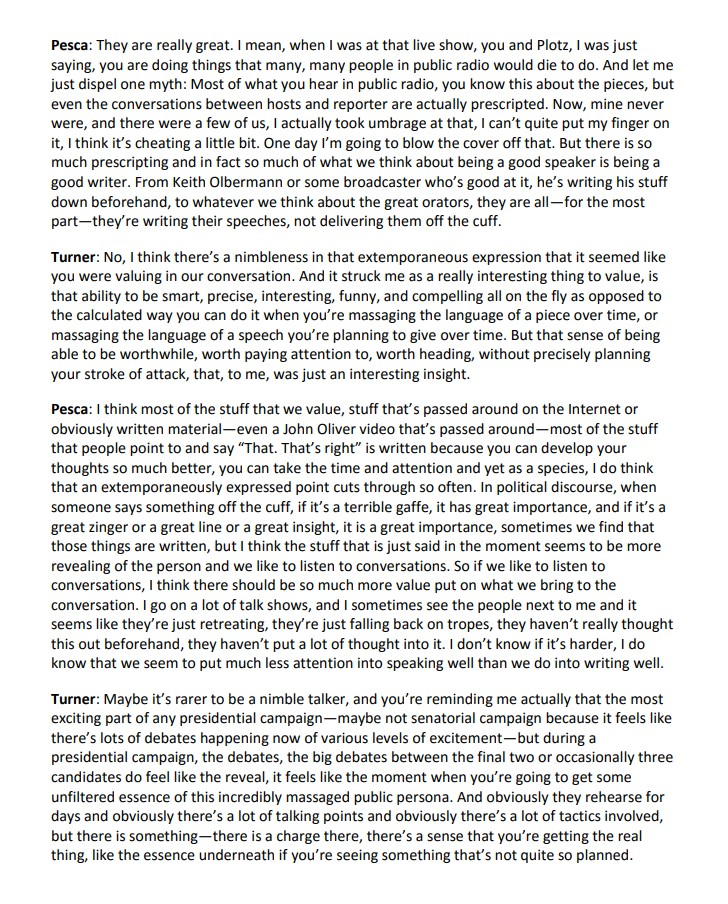 Read the article "The Great Writing vs. Talking