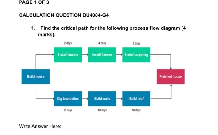 PAGE 1 OF 3 CALCULATION QUESTION BU4084-G4 1.