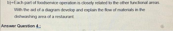 b)-Each part of foodservice operation is closely