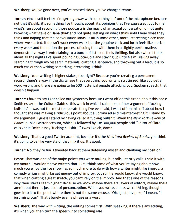 Read the article "The Great Writing vs. Talking